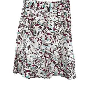 100% LINEN Printed Midi Skirt 4